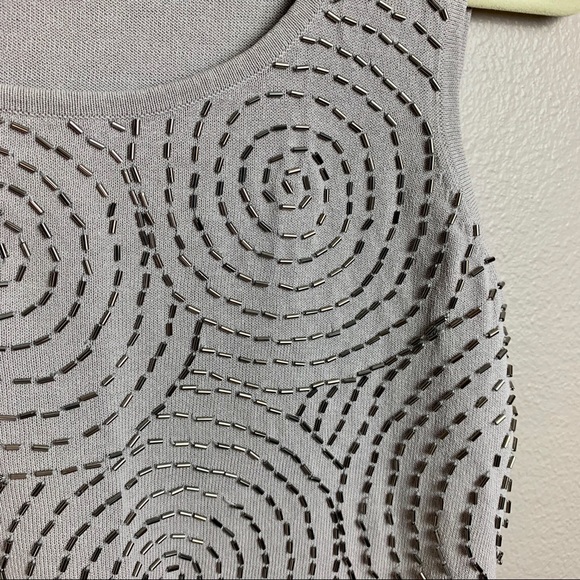 CABLE & GAUGE Gray beaded sweater - Picture 3 of 7